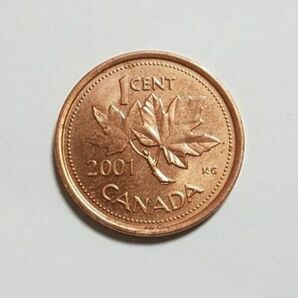 カナダ 2001年 ペニー 硬貨 1セント エリザベス女王 貴重