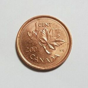 カナダ 2001年 ペニー 硬貨 1セント エリザベス女王 貴重