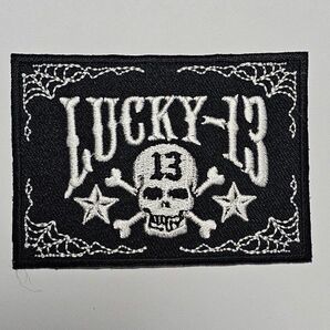 LUCKY 13 ラッキー13 骸骨 髑髏 アイロンワッペン 新品 ワッペン 