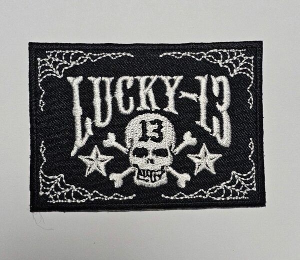 LUCKY 13 ラッキー13 骸骨 髑髏 アイロンワッペン 新品 ワッペン 