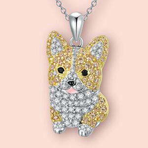 新品 コーギー 犬 ネックレス ペンダント アクセサリー ジュエリー 開運