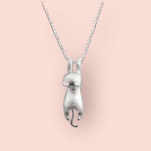 新品 猫 ネックレス ペンダント アクセサリー シルバー系