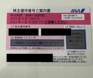 ANA 発券用番号通知のみ 全日空 2025年5月31日迄　株主優待券 1枚