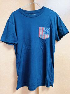 DENIM&SUPPLY デニム&サプライ ラルフローレン ロゴプリント 胸ポケット Tシャツ ブラック系 Sサイズ