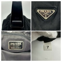 極美品☆ PRADA プラダ ショルダーバッグ ナイロン ブラック 黒 プラハンドル ハーフムーン 三日月 三角ロゴ ハンドバッグ ワンショルダー_画像10