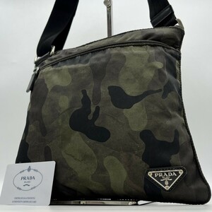  beautiful goods *PRADA Prada shoulder bag nylon camouflage camouflage Cross body diagonal .. shoulder .. body bag te Hsu tosakoshu triangle Logo 