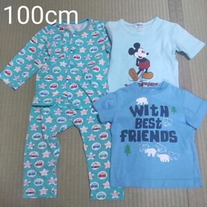 キッズ 子供 パジャマ 長袖 ボタン 春・秋 100 半袖Ｔシャツ ミッキー 110 男女兼用 Tシャツ 半袖