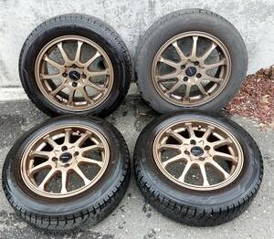 15インチ【スタッドレスタイヤ付き】175/65R15☆ヨコハマアイスガード☆6J+42☆4穴100☆ブロンズメタリック☆フィット、ヴィッツ、アクア等