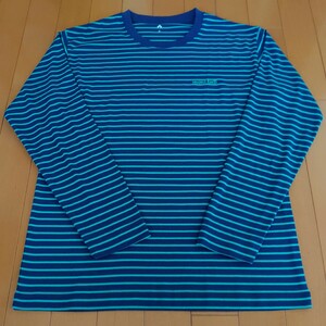 mont-bell モンベル WIC.ボーダーロングスリーブT Men's 長袖Tシャツ STYLE 1104818 ネイビー×グリーン size M