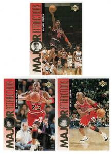 Michael Jordan Upper Deck Major Attractions 3cards