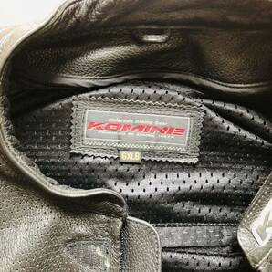 【個人出品】コミネ KOMINE MFJ公認 レザーレーシングスーツ スライダー付 パンチング大きいサイズ 6XLB ブラック 皮ツナギ の画像4