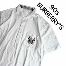 美品　バーバリー　ポロシャツ　半袖　シャツ　ゴルフウェア　トップス　メンズ　BURBERRY 半袖ポロシャツ　S M_画像1