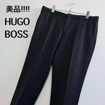 美品　ヒューゴボス　HUGO BOSS パンツ　スラックス　ブラック　黒　M L _画像1