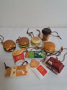 マクドナルド　ハッピーセット　キーホルダー フィギュア 　　ハンバーガー　 ポテト　マック　ビックマック　おもちゃ　10個セット