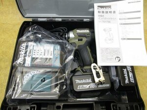 未使用 makita マキタ 充電式インパクトドライバ TD173DRGXO オリーブ 18V 6.0Ah バッテリ(BL1860B)2本 ・充電器・ケース付 3