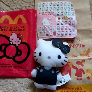 ハローキティ ハッピーセット マクドナルド キティ サンリオ キティちゃん マック ぬいぐるみ KITTY　しろくろ　モノクロ白黒