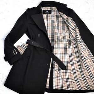 バーバリーブラックレーベル トレンチコート ジャケット メンズM ノバチェック ベルト 黒 ブラック BURBERRY BLACK LABEL