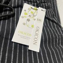 6705 ー大特価ー OKJCON メンズ サルエルパンツ クロップドパンツ 綿 コットン ワイドパンツ 春夏 ゆったり ストライプ おしゃれ 2XL XXL_画像9