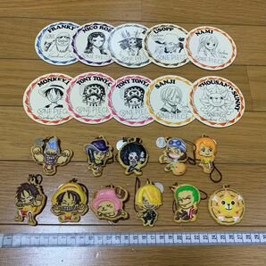 ワンピース　ONE PIECE ストラップ11個 リプトンおまけ　コースター 10個 ナツコミおまけ　中古品