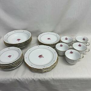 Noritake　ノリタケ　お皿　カップ　ソーサー　計25個まとめ　1406　薔薇柄　食器　深皿　ティーカップ