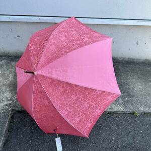 【未使用】　Manhattaner's　マンハッタナーズ　雨傘　傘　猫　ネコ　60cm　ピンク系　ジャンプ傘