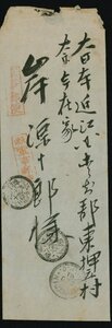 [9025498] スタンプレス 中型年号2字(黒) 1901-12-? TIENTSIN→北蚊野 中継印