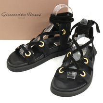 L'Appartement購入 Gianvito Rossi 21SS IBIZA スウェードレザーレースアップサンダル 37 21093570001010 ジャンヴィトロッシ アパルトモン_画像1