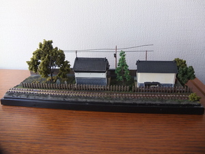  railroad model vehicle exhibition pcs geo llama japanese railroad scenery N gauge rice field . scenery old Japanese-style house 