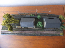 鉄道模型 車両展示台 ジオラマ 日本の鉄道風景 Nゲージ 田舎風景 古民家 _画像2