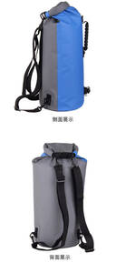  new goods ( free shipping ) complete waterproof 60L backpack blue / ash roll type air valve attaching lifesaving float also use .IPX7 waterproof 