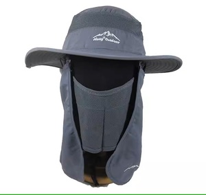 新品　欧州Hatty Outdoor　高通気日よけトレッキングハット　上部メッシュ　フリーサイズ　黒