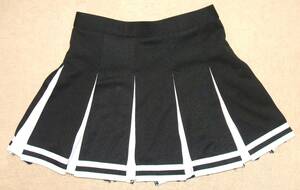 POMCHE(ポムシェ)　チアガール　ユニフォーム　スカート　サイズ5 (ウエスト巾58m　丈31cm)　黒×白