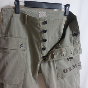 【Buzz Rickson's バズリクソンズ USMC M44 HBT SHORTS W34】ステンシル BR50548 モンキー ハーフパンツ ショートパンツ ヘリンボーン