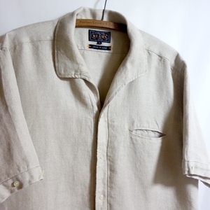 [23SS made in Japan BEAMS+ short sleeves linen herringbone Italian color shirt XL] Beams plus BEAMS PLUS flax open color 