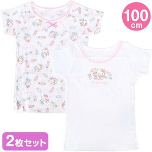 ハローキティ キッズ半袖肌着 2枚セット 100cm 春 夏 秋 綿100％ あめ 女の子 子ども サンリオ sanrio キャラクター