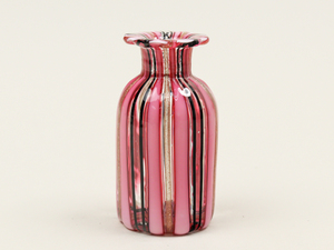 nQWF ベネチアンガラス ムラノ Murano Glass ピンク ブラック ゴールド ボトル 小瓶 パフュームボトル 飾り瓶