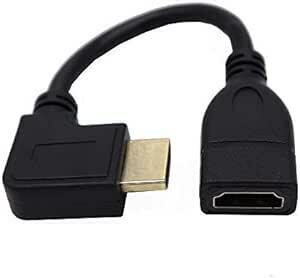 ViViSun【JCT請求書発行可能】HDMI 延長ケーブル ハイスピード 4K画質 オス-メス 金メッキ端子 ９０°Ｌ型 HDM