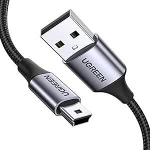 UGREEN USB miniB ケーブル ミニUSB タイプb 充電 USBケーブル 高耐久性 ナイロン編み デジカメ、PS