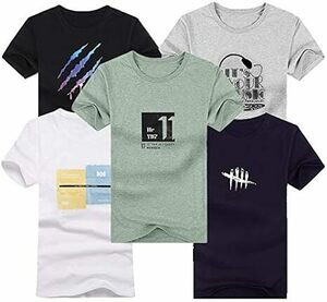 Hisitosa Tシャツ メンズ 半袖 夏 5点セット カジュアル トップス カットソー ファッション 肌着 無地 コットン 抗