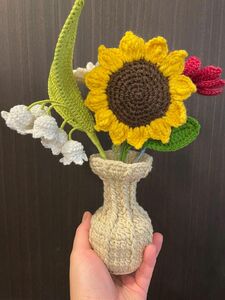 ハンドメイド ★デイジー雛菊 すずらんひまわりお花 ★アクセサリー★編み物