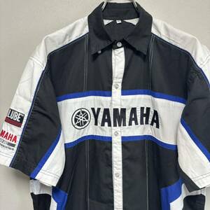 YAMAHA ヤマハ レーシング シャツ shirt ピットシャツ バイク 青 白 黒 ブラック