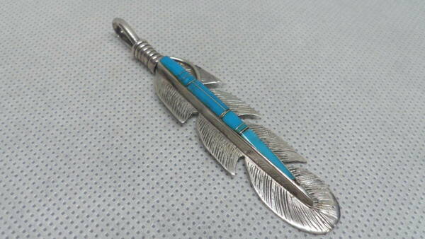 NAVAJO ナバホ 60s philip sanchez 925 silver シルバー フィリップ サンチェス フェザー ターコイズ インディアンジュエリー 