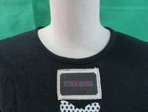 ピンクハウス PINKHOUSE 黒い半袖Tシャツ ワッペンとロゴ カネコイサオ 金子功 日本製 綿100％_画像2