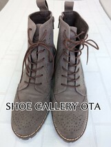 美品 芦屋ブランド SHOE GALLERY OTA　 シューギャラリーオオタ ウィングチップ レースアップ ショートブーツ 23cm スエード レザー 日本製_画像1