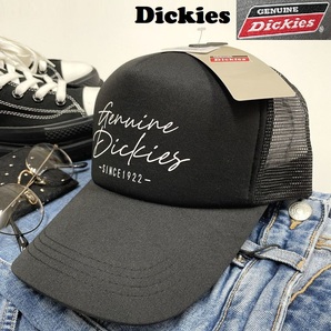 未使用品 Dickies ブラック メッシュキャップ メンズレディース カジュアルアメカジアウトドアゴルフジム タグ ホワイトロゴ ディッキーズ