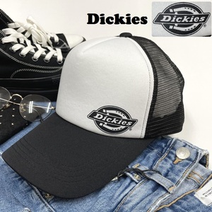 未使用品 Dickies ホワイト×ブラック メッシュキャップ メンズレディースカジュアルアメカジアウトドアゴルフジム通勤 ロゴ ディッキーズ