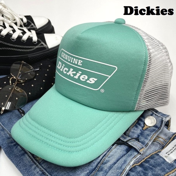 未使用品 Dickies ミント メッシュキャップ メンズカジュアルレディース アメカジアウトドアキャンプ ゴルフジムホワイトロゴ ディッキーズ