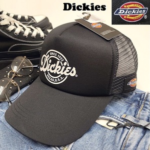未使用品 Dickies ブラック メッシュキャップ 野球帽 アウトドア キャンプ ゴルフタグフロントロゴ 帽子 バイクトラック 春夏 ディッキーズ