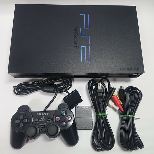 【メンテ済み】PS2 SCPH-39000 動作確認済み SONY ソニー プレイステーション2 ブラック 本体 PlayStation2 メモリーカード 一式 