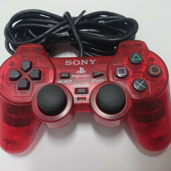 【清掃済み】PS2 純正 コントローラー DUALSHOCK2 SONY デュアルショック2 プレステ2 レッド ソニー